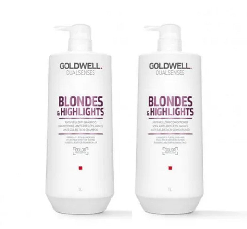 Goldwell Dualsenses Blondes and Highlights 1 Litre Shampoo and Conditioner Duo