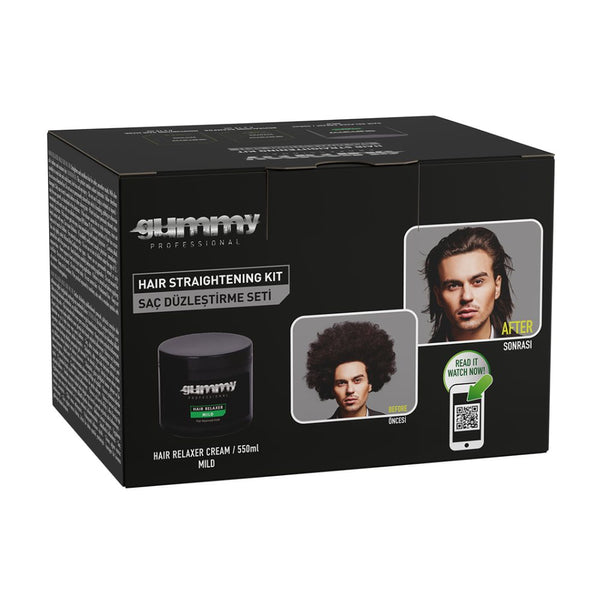 Gummy Hair Relaxer Straightening Kit - Mild 550ml