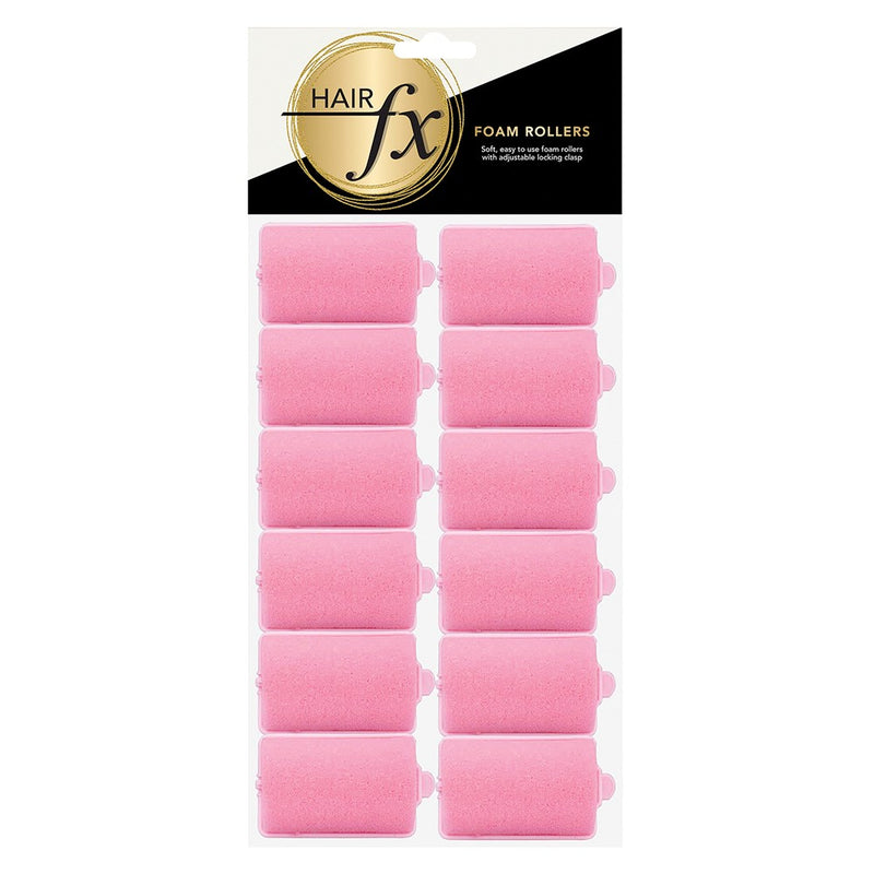 Hair FX Classic Foam Rollers Large - Pink 12pk