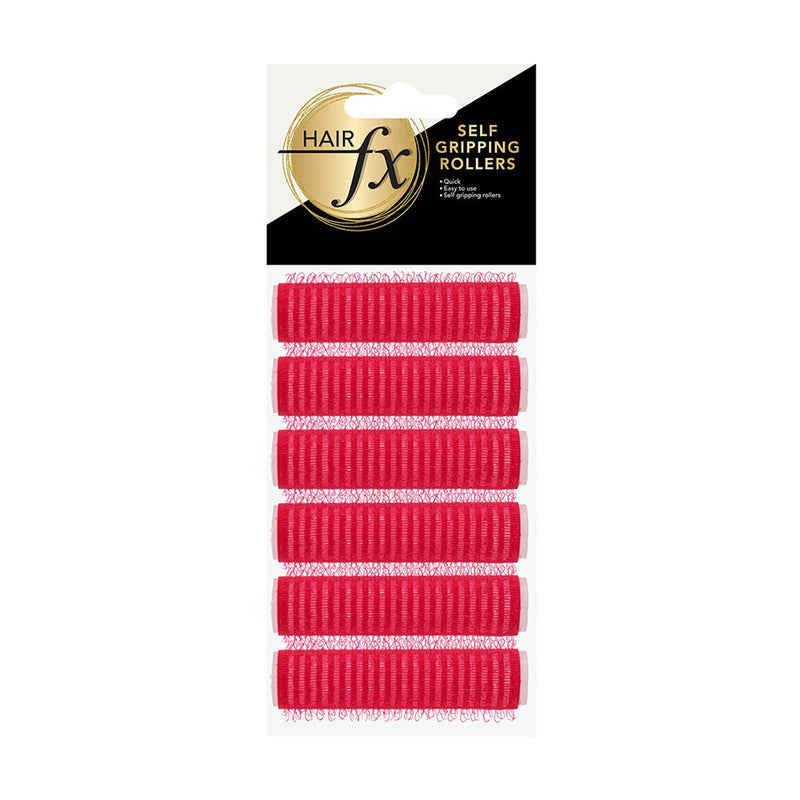 Hair FX Self Gripping 13mm Red Velcro Rollers, 6pk