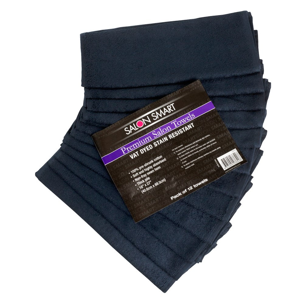 Salon Smart Premium Salon Towels 40.6cm x 68.5cm 12pc Black