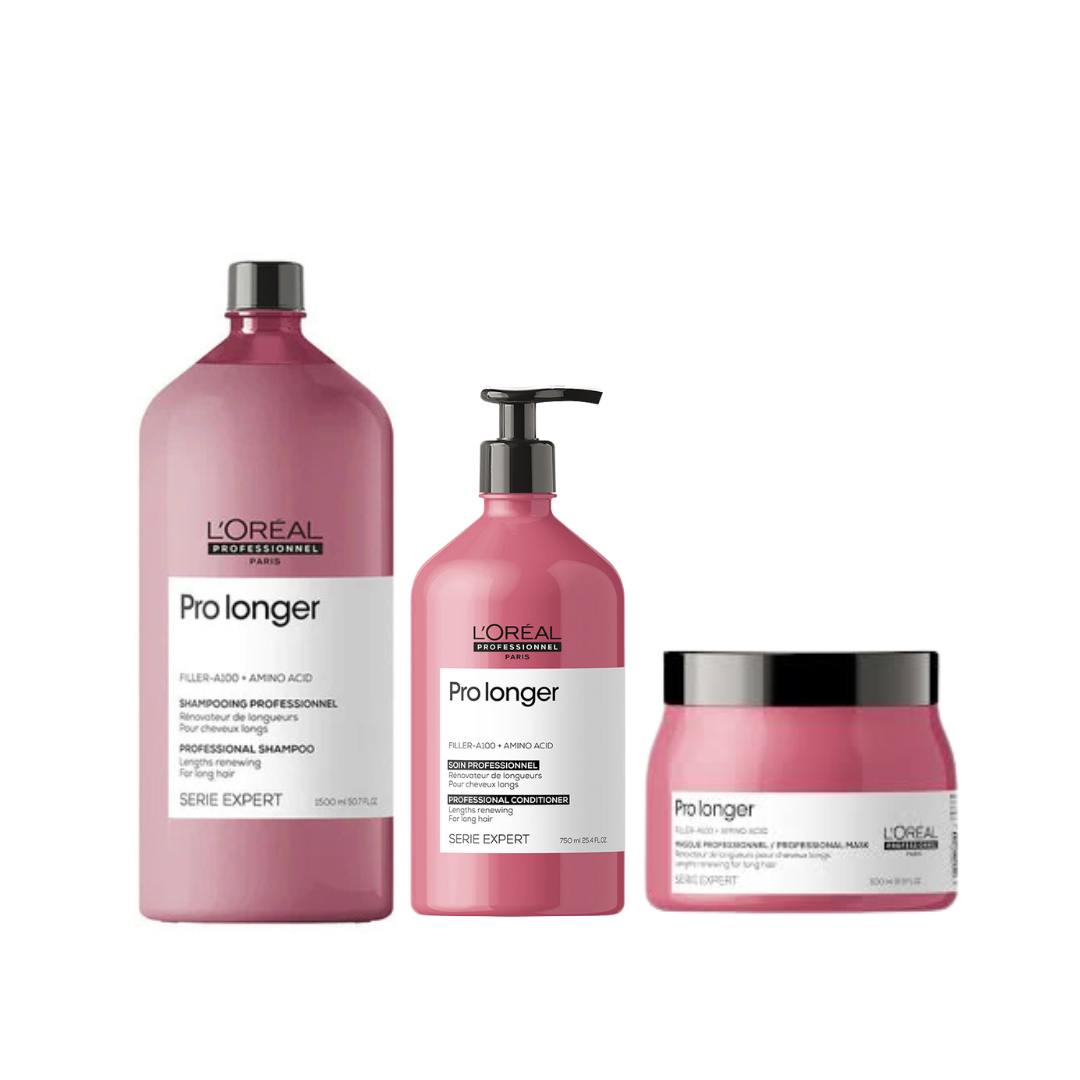 L'Oreal Professionnel Pro Longer Shampoo 1500ml, Conditioner 750ml & Mask 500g Salon Trio Bundle