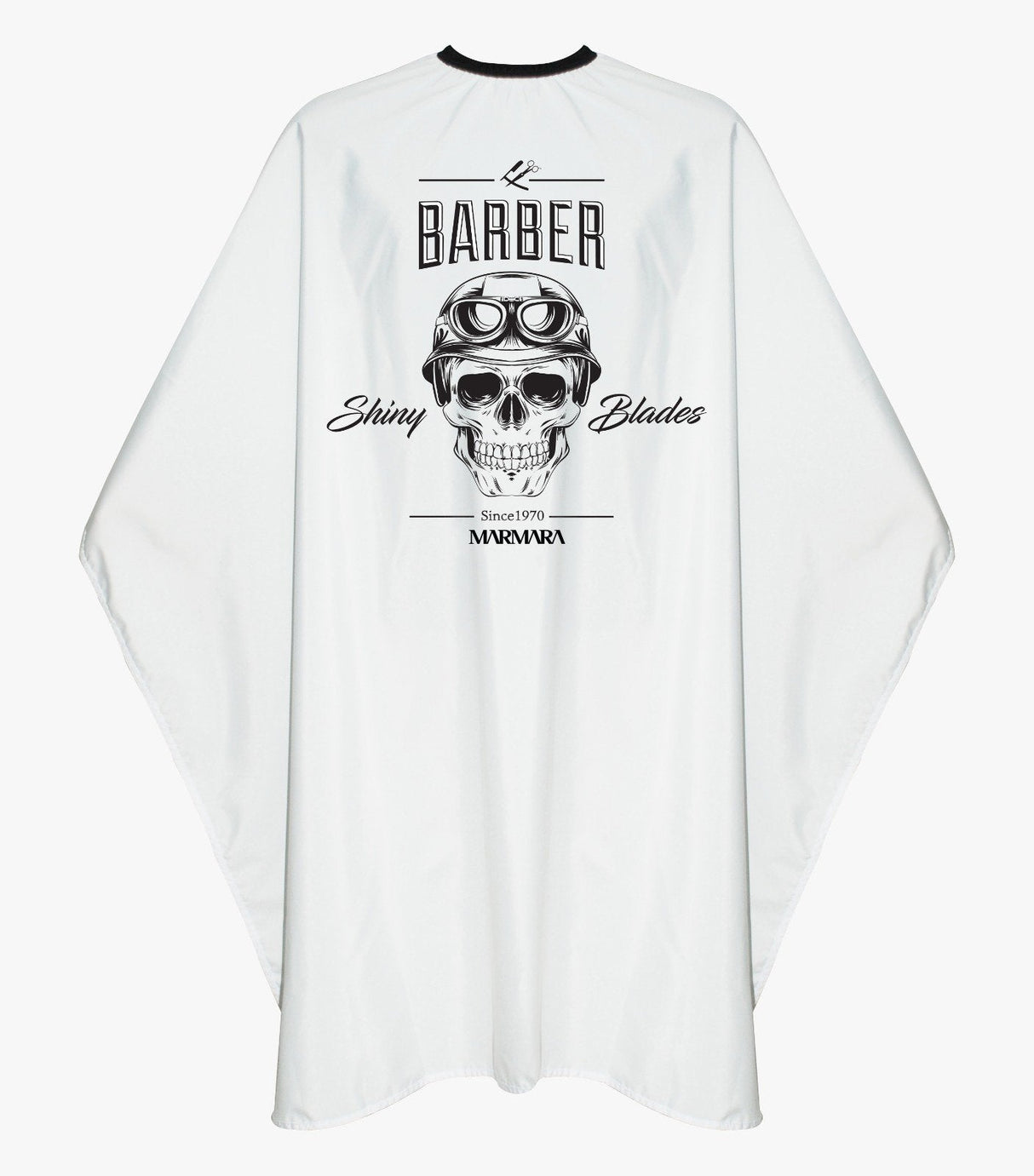 Marmara Barber Cape with Skull - White