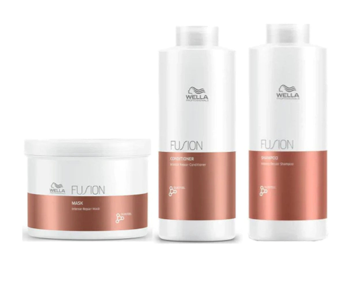 Wella Fusion Shampoo & Conditioner 1 Litre & Mask 500ml
